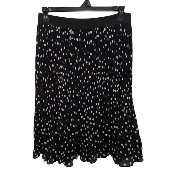 Torrid Polka Dot Black Pleated Midi Skirt Large - Picture 4 of 7